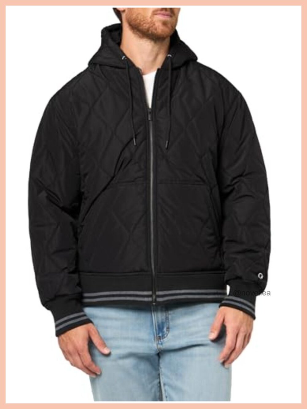 Quilted Varsity Hoody Full Zip Insulated Active Jacket